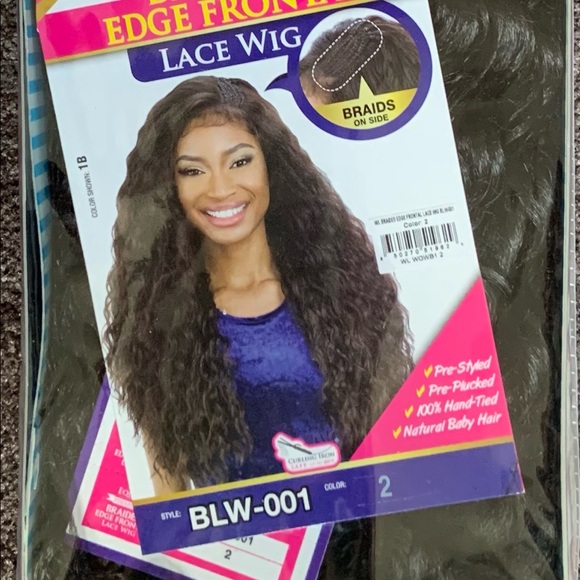 Gorgeous 13x4 Lace Front Black Synthetic Wig with Braided Side Part - Picture 12 of 12